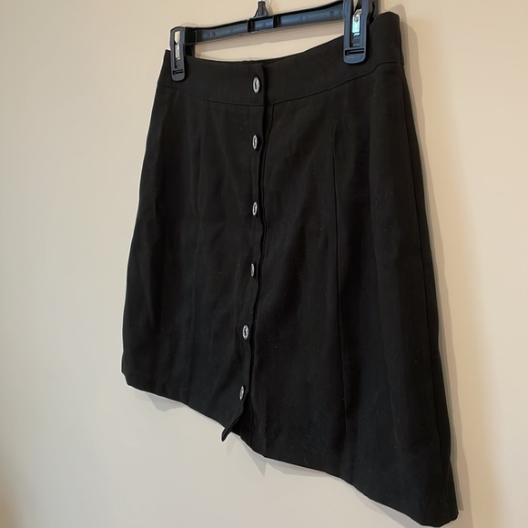 SHEIN Black Button Front A-line High Waist Solid Mini Skirt - Picture 4 of 8